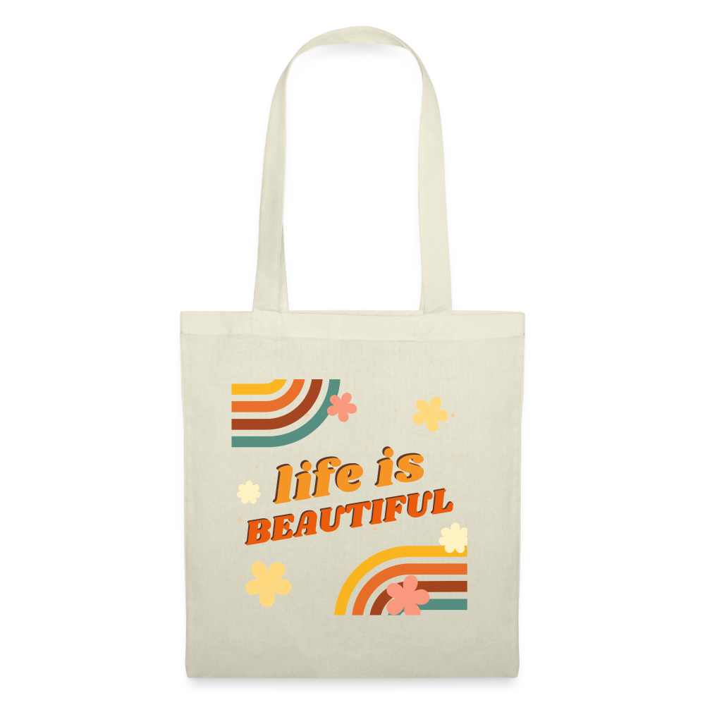 Stofftasche "life is beautiful" - Natur