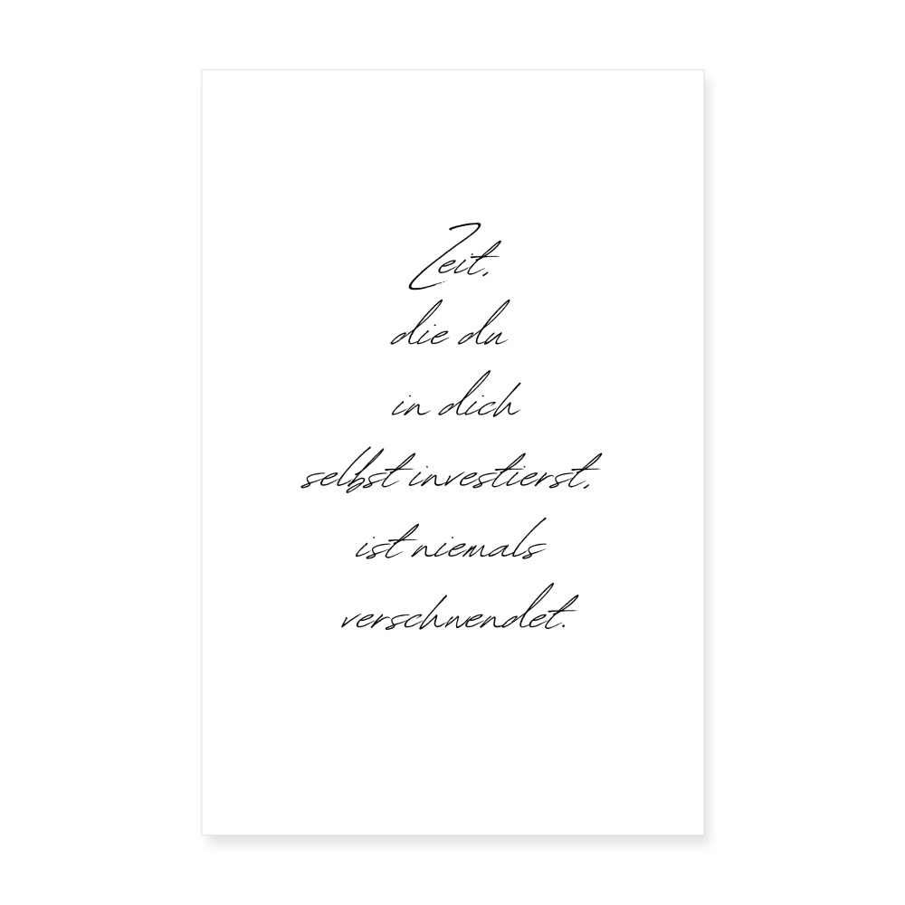 Poster 20x30 cm "Zeit" - Weiß