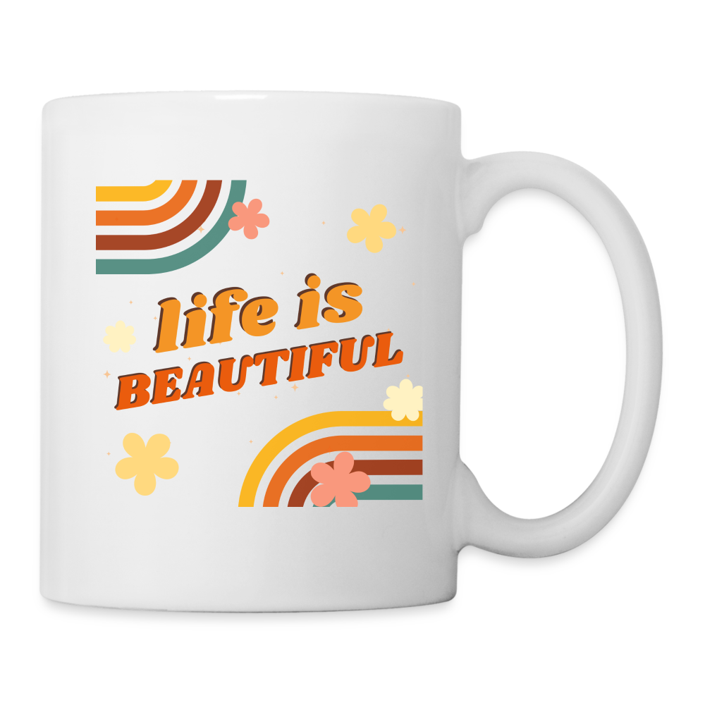 Tasse "life is beautiful" - Weiß