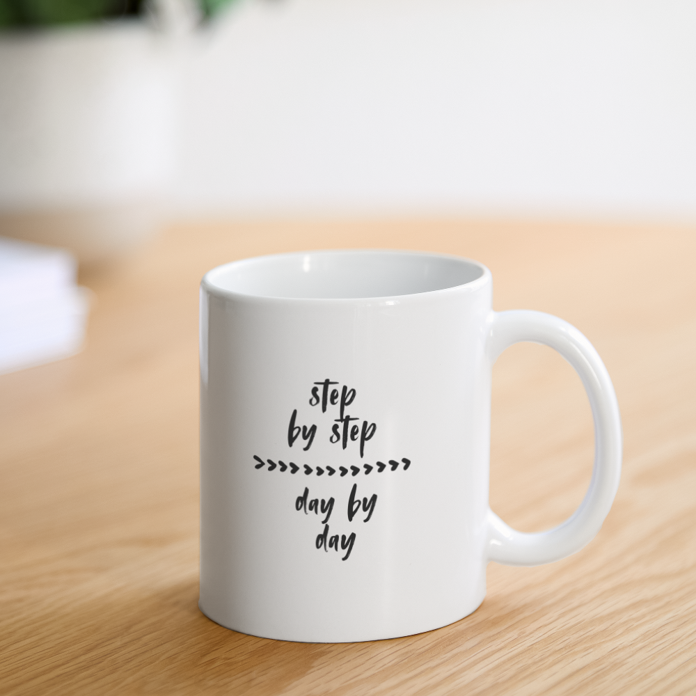Tasse "step by step" - Weiß