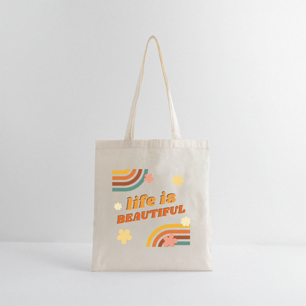 Stofftasche "life is beautiful" - Natur