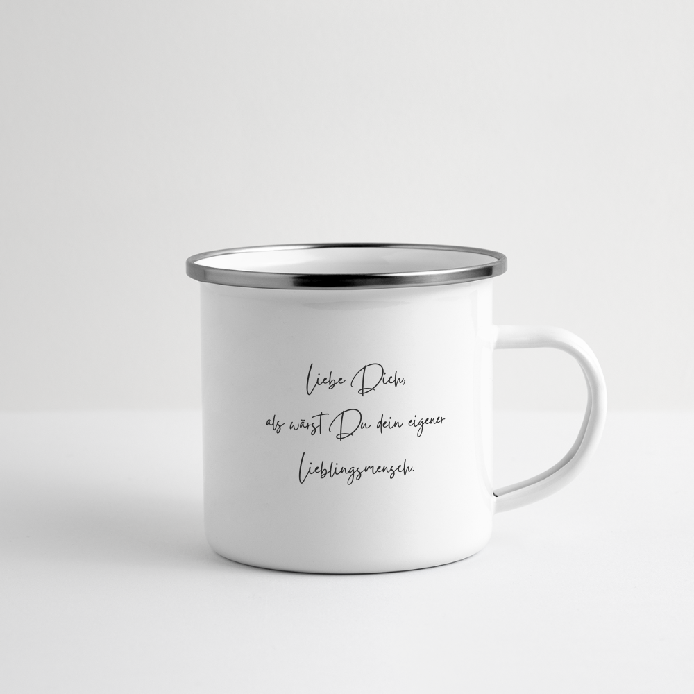 Emaille-Tasse "Dein eigener Lieblingsmensch" - Weiß