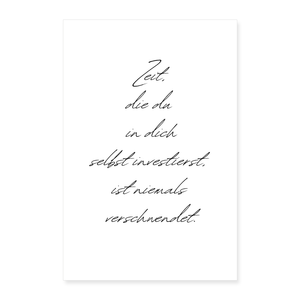 Poster 60x90 cm "Zeit" - Weiß