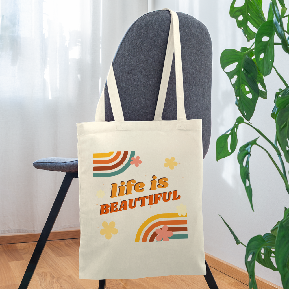 Stofftasche "life is beautiful" - Natur