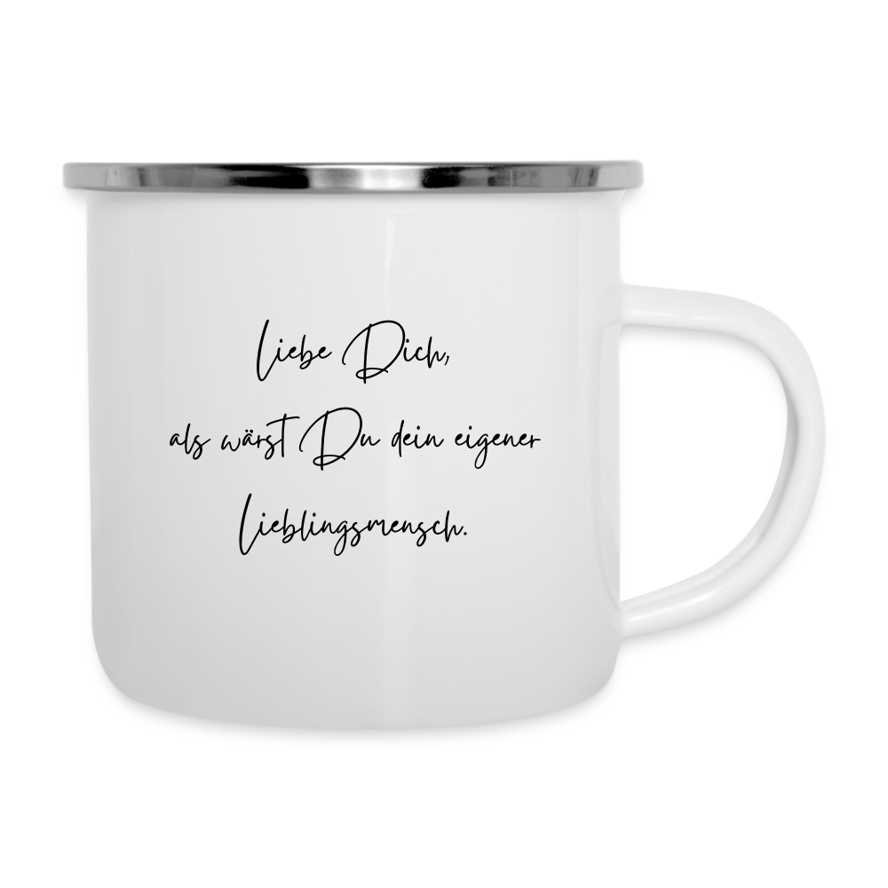 Emaille-Tasse "Dein eigener Lieblingsmensch" - Weiß