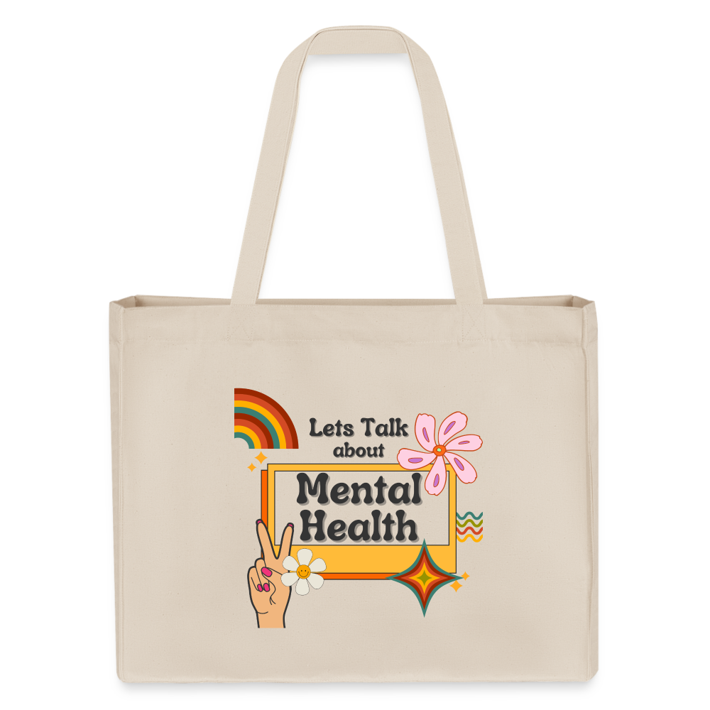 Recycelter Shopper "Lets Talk about Mental Health" - Naturweiß