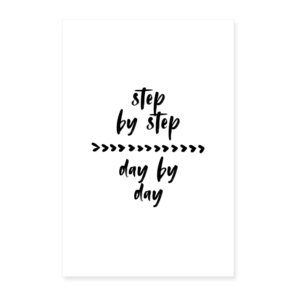 Poster 60x90 cm "step by step" - Weiß