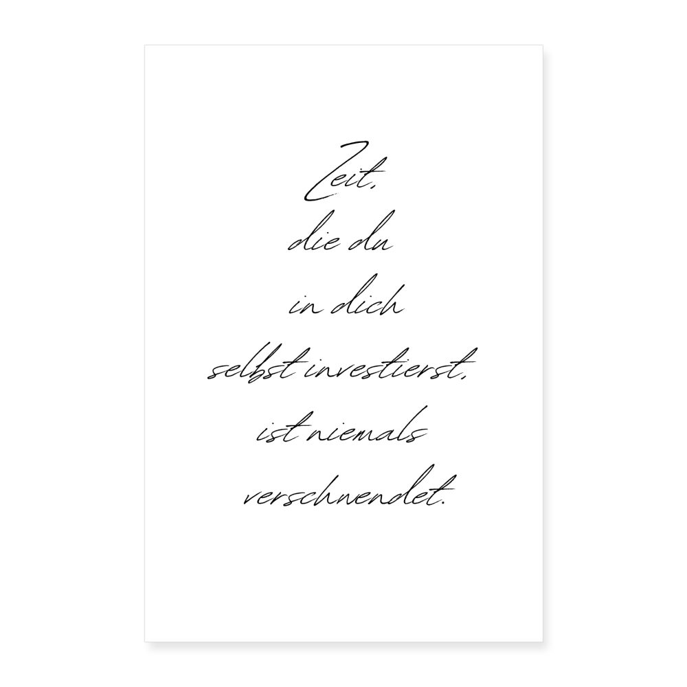 Poster 40x60 cm "Zeit" - Weiß