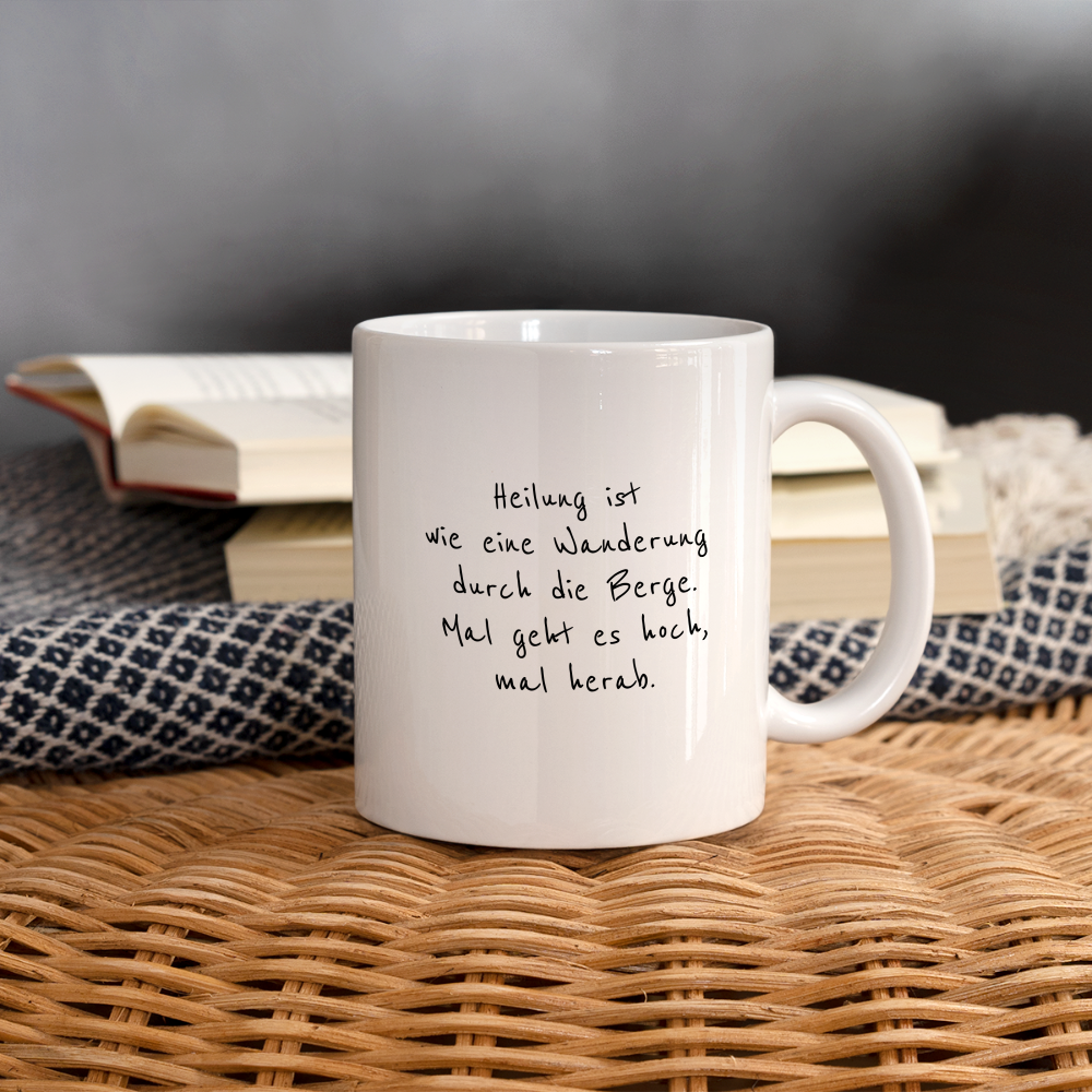 Tasse "Heilung ist wie eine Wanderung" - Weiß