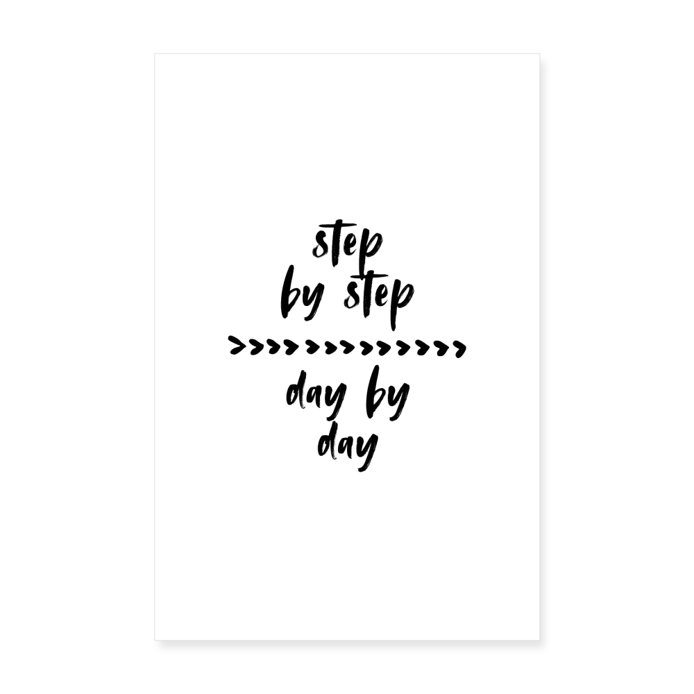 Poster 20x30 cm "step by step" - Weiß