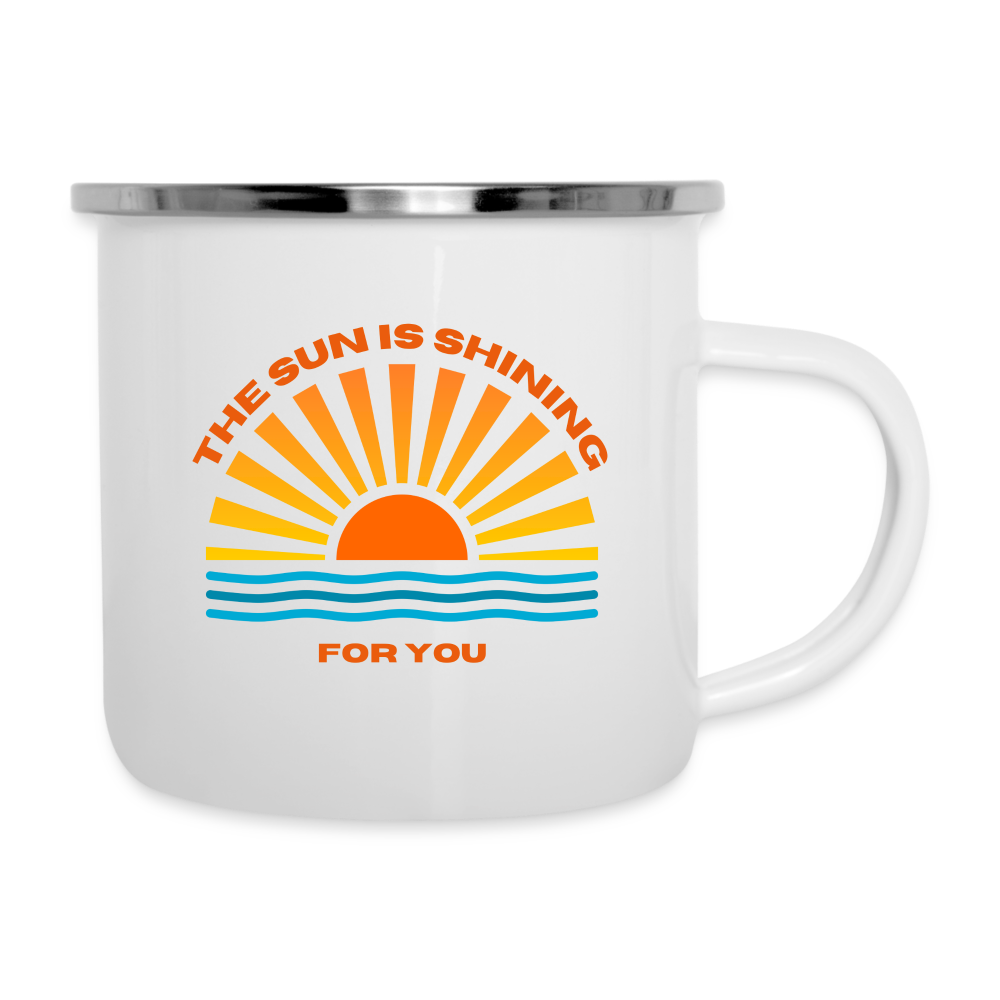 Emaille-Tasse "the sun is shining for you" - Weiß