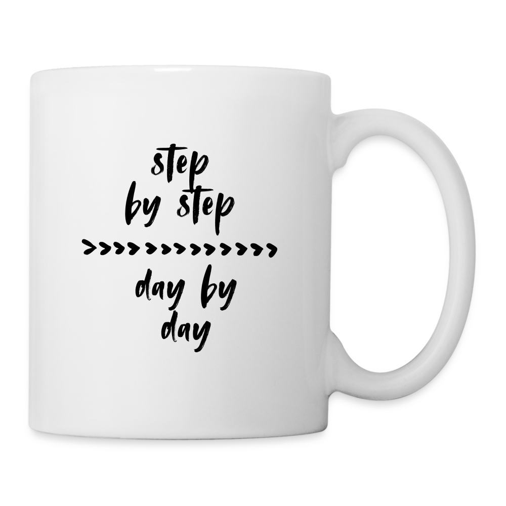 Tasse "step by step" - Weiß