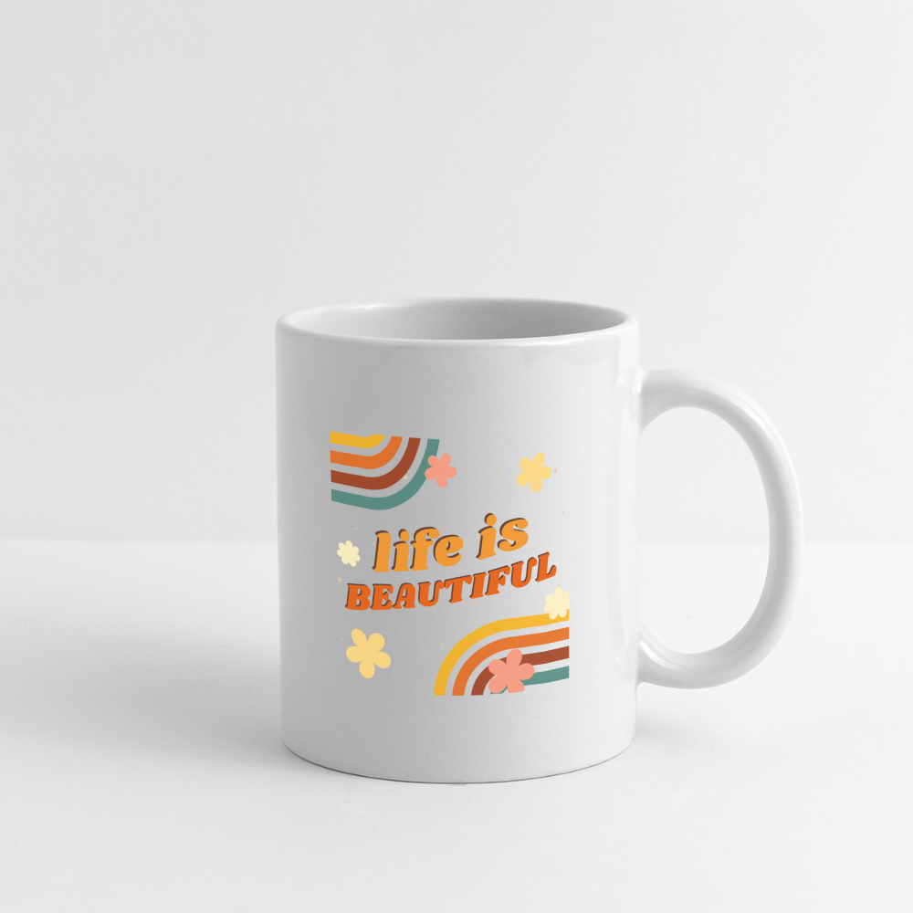 Tasse "life is beautiful" - Weiß