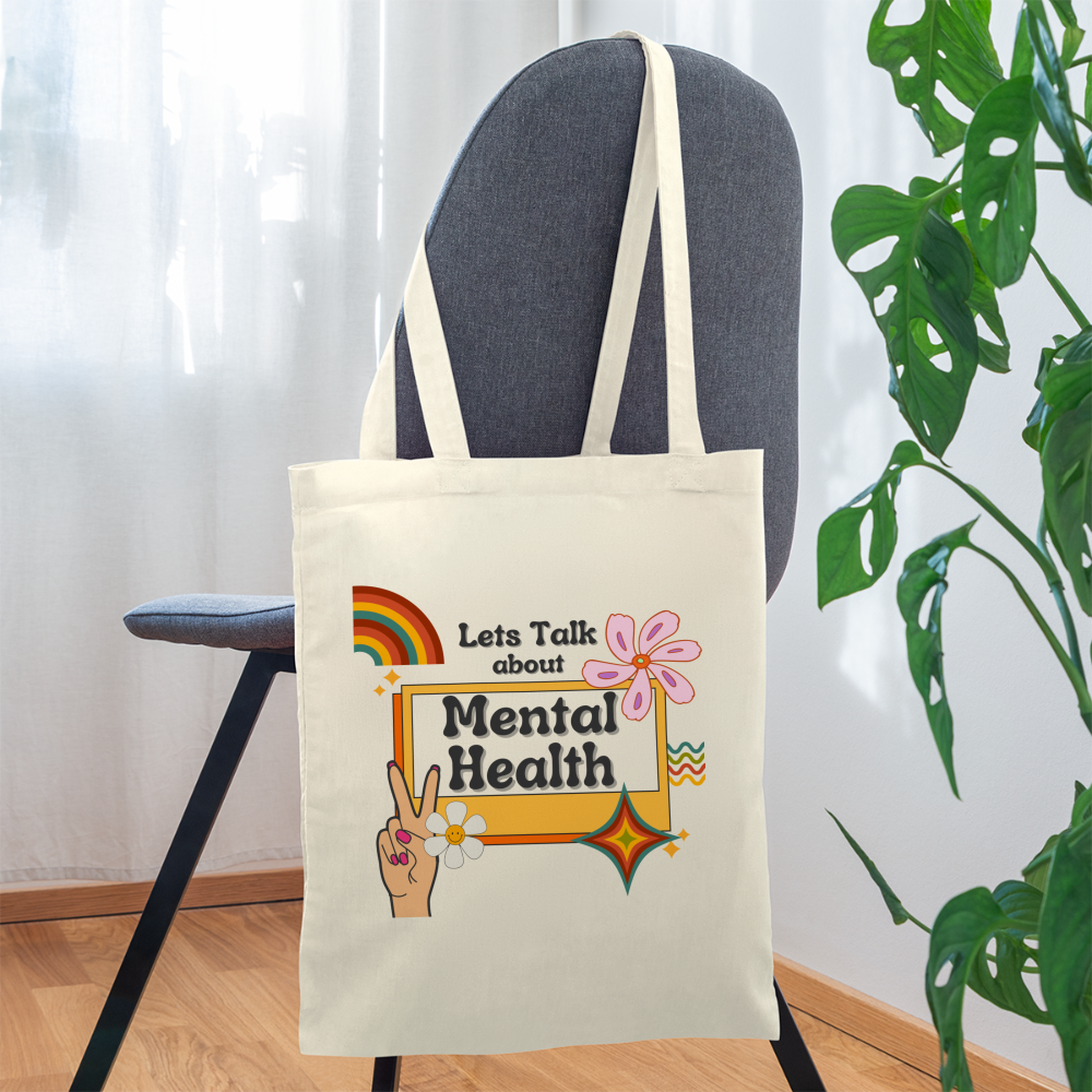 Stofftasche "Lets Talk about Mental Health" - Natur