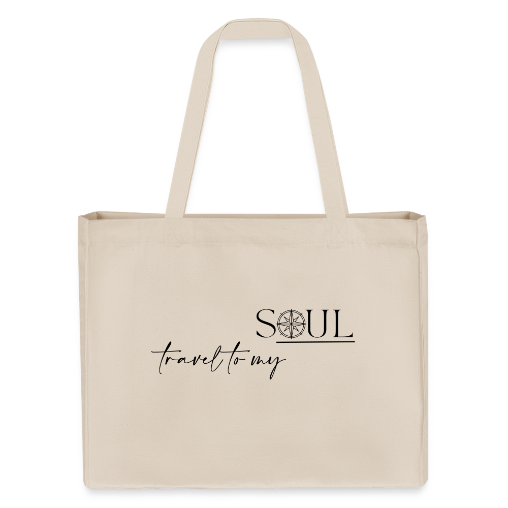 Recycelter Shopper "travel to my soul" - Naturweiß